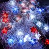 1pc, Flag String Lights, 4th Of July Memorial Day American Flag Stars Decoration ,Battery Operated With,Multi-Function Remote