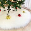 38cm Snowy White Christmas Tree Skirt Plush Faux Fur For 2024 New Year