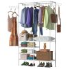 Metal Garment Rack Shoe Clothing Organizer Shelves