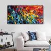 Abstract Colorful Feathers Oil Painting On Large Canvas Wall Art