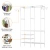 Metal Garment Rack Shoe Clothing Organizer Shelves