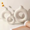 1pc; White Ceramic Vase For Modern Home Decor,