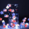 1pc, Flag String Lights, 4th Of July Memorial Day American Flag Stars Decoration ,Battery Operated With,Multi-Function Remote