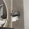 Black Stainless Steel Toilet Paper Holder  Adhesive Wall Mount