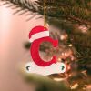 A-Z Cartoon Christmas Hat Letters Acrylic Pendants for Xmas Tree for Home Navidad Natal Noel