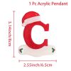 A-Z Cartoon Christmas Hat Letters Acrylic Pendants for Xmas Tree for Home Navidad Natal Noel