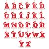 A-Z Cartoon Christmas Hat Letters Acrylic Pendants for Xmas Tree for Home Navidad Natal Noel