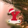 A-Z Cartoon Christmas Hat Letters Acrylic Pendants for Xmas Tree for Home Navidad Natal Noel