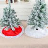 38cm Snowy White Christmas Tree Skirt Plush Faux Fur For 2024 New Year