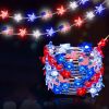 1pc, Flag String Lights, 4th Of July Memorial Day American Flag Stars Decoration ,Battery Operated With,Multi-Function Remote