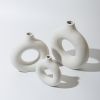 1pc; White Ceramic Vase For Modern Home Decor,