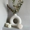 1pc; White Ceramic Vase For Modern Home Decor,